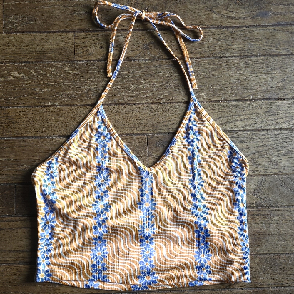 NWT RVCA Sunrise Halter Crop Top